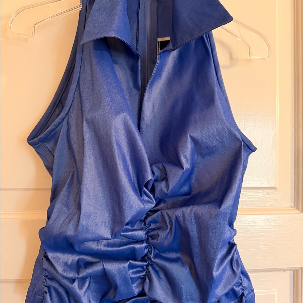 Vintage Tadashi Shoji Sapphire Sleeveless Blouse - Picture 2 of 4